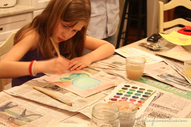 Kids Crafts: Watercolor (And the gift of bonus time!)