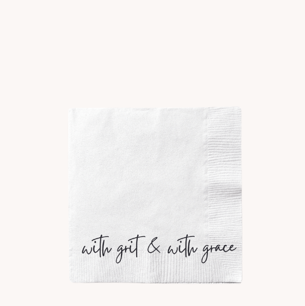 With Grit & With Grace Cocktail Napkin