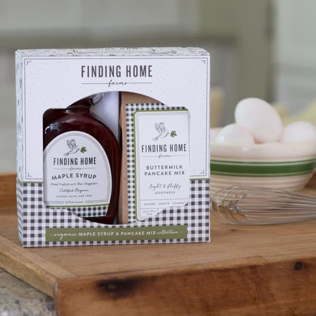 Organic Maple Syrup & Pancake Mix Gift Set - Breakfast Syrup & Pancakes - Finding Home Farms