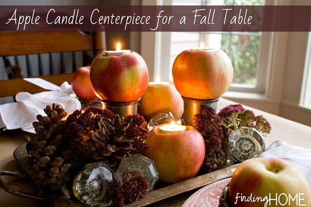 Apple Candle Centerpiece for a Fall Table