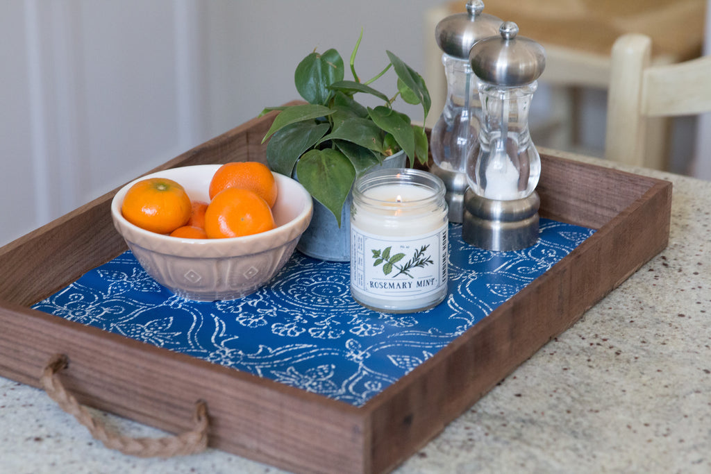DIY Tray with Peel & Stick Wallpaper