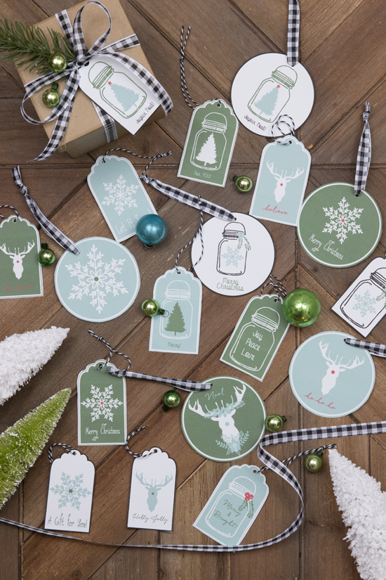 Free Printable Holiday Gift Tags & Christmas Ornaments