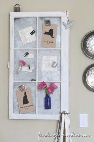 How to Age New Galvanized Metal & Make a Vintage Window Memo Board