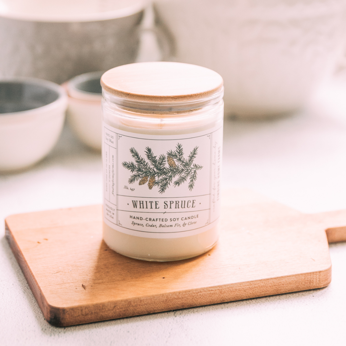 White Christmas Candle Organic Soy — The Simple Design Co.