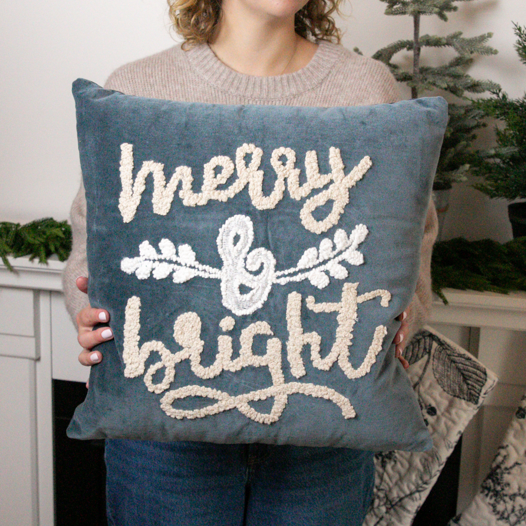 Merry & Bright Velvet Pillow