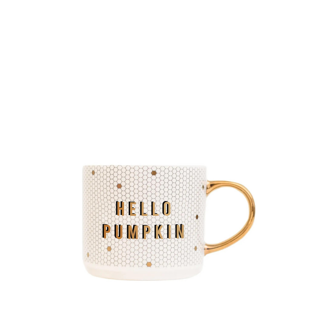 Hello Pumpkin Gold Tile Coffee Mug