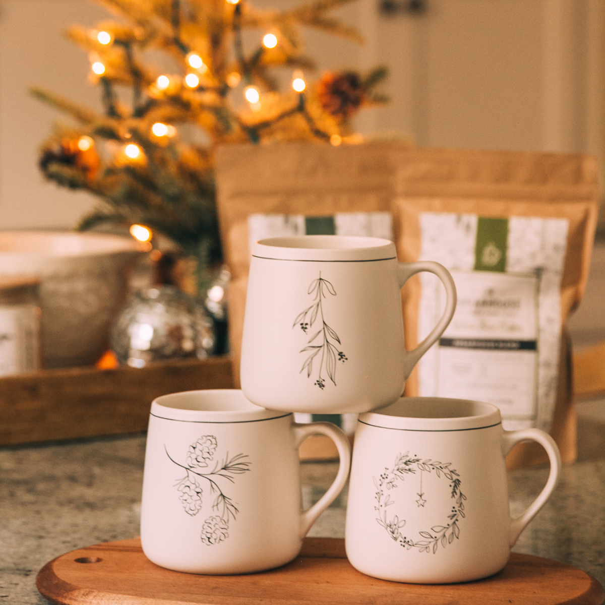 Warm & Cozy – White Christmas Mug
