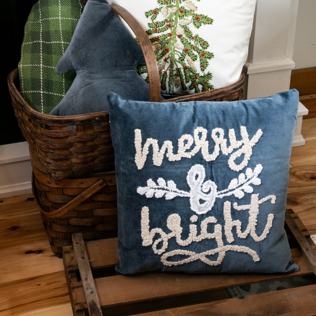 Merry & Bright Velvet Pillow