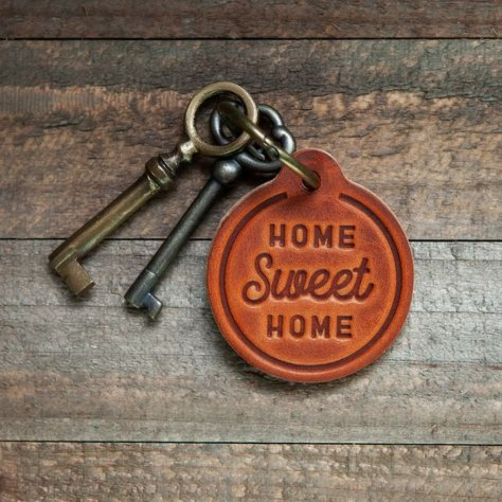 Home Sweet Home Leather Keychain