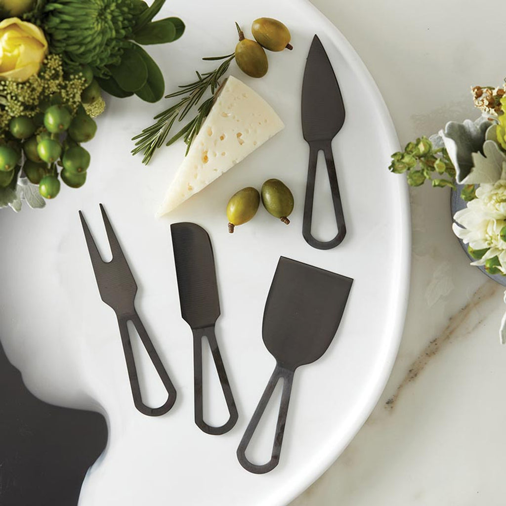 Matte Black Cheese Knives Set