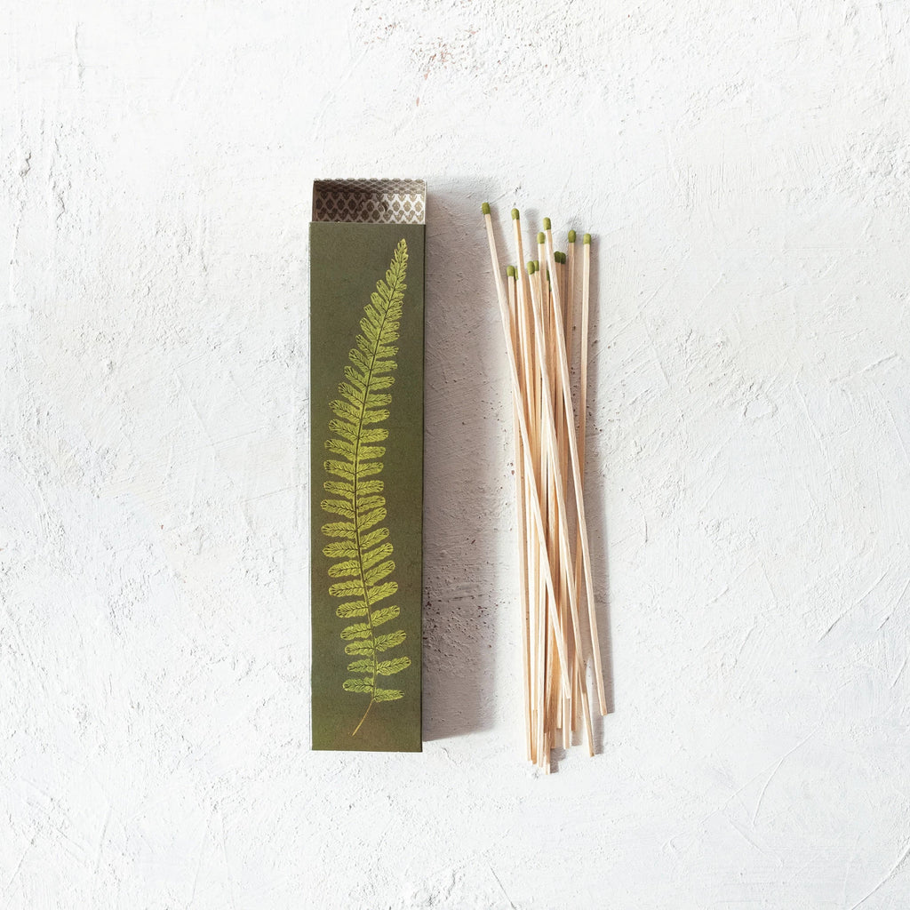 Safety Fireplace Matches in Fern Matchbox